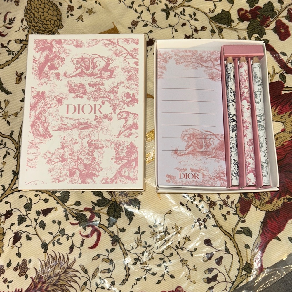 Dior Notepad and Colored Pencil Set Brand New